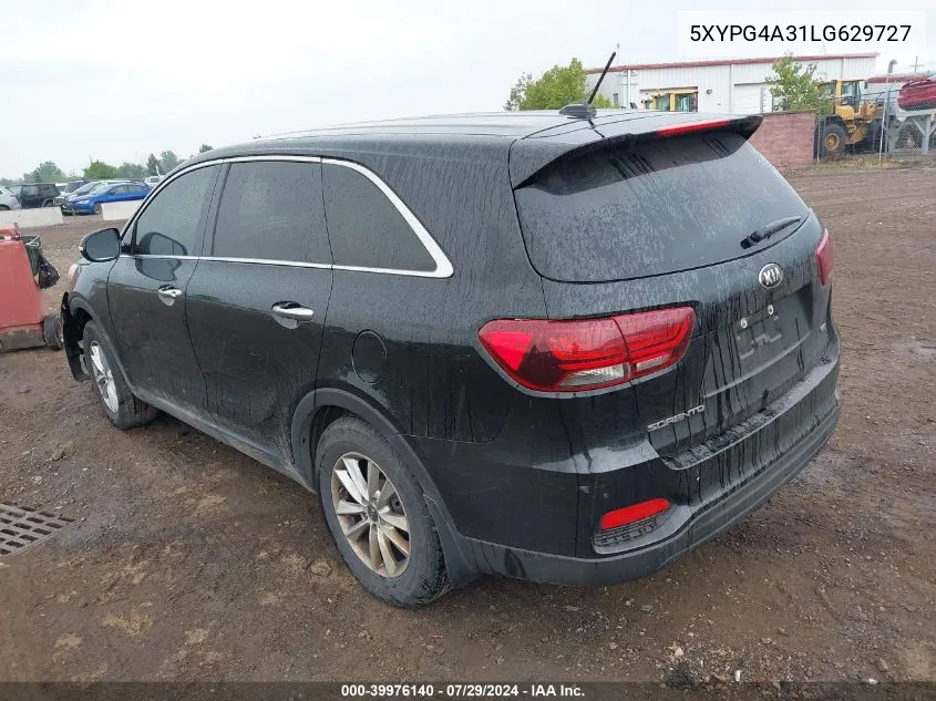 2020 Kia Sorento 2.4L Lx VIN: 5XYPG4A31LG629727 Lot: 39976140