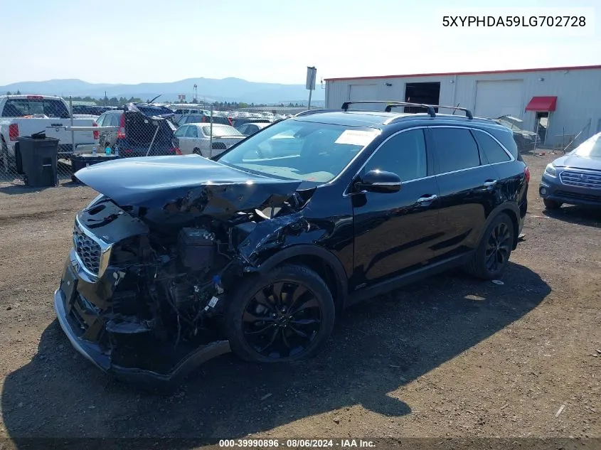 2020 Kia Sorento 3.3L Ex VIN: 5XYPHDA59LG702728 Lot: 39990896