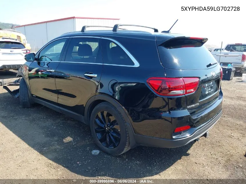 2020 Kia Sorento 3.3L Ex VIN: 5XYPHDA59LG702728 Lot: 39990896