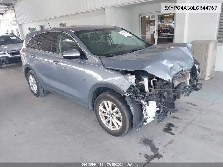 2020 Kia Sorento 2.4L L VIN: 5XYPG4A30LG644767 Lot: 39991474