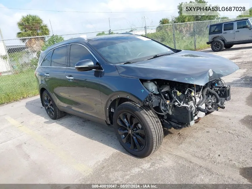 2020 Kia Sorento 3.3L Ex VIN: 5XYPH4A53LG687028 Lot: 40010047