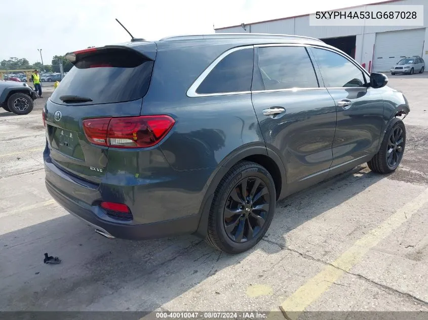 2020 Kia Sorento 3.3L Ex VIN: 5XYPH4A53LG687028 Lot: 40010047