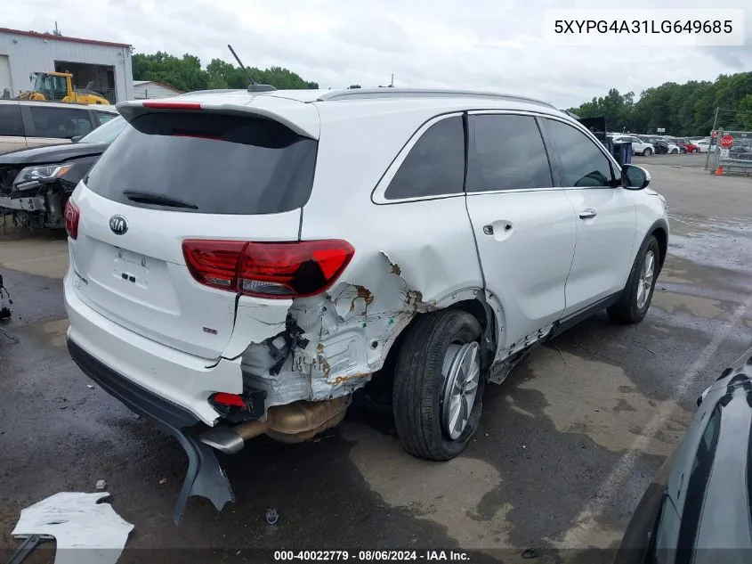 5XYPG4A31LG649685 2020 Kia Sorento 2.4L Lx