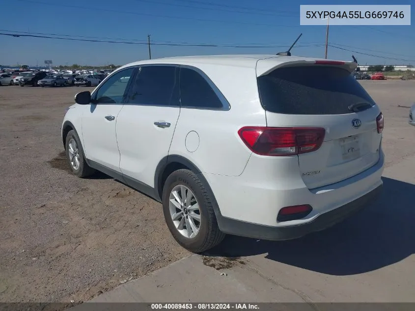 2020 Kia Sorento 3.3L Lx VIN: 5XYPG4A55LG669746 Lot: 40089453