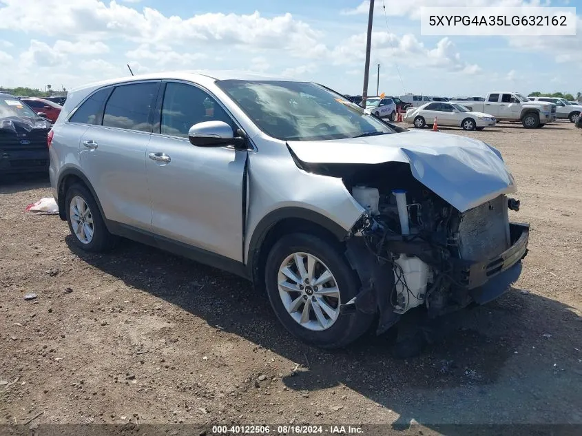 2020 Kia Sorento 2.4L L VIN: 5XYPG4A35LG632162 Lot: 40122506