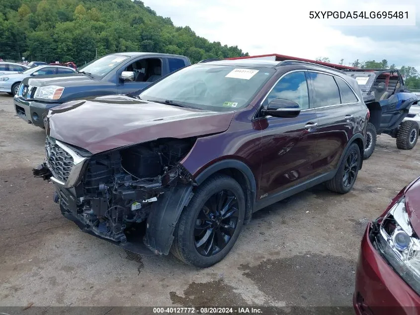 5XYPGDA54LG695481 2020 Kia Sorento 3.3L S