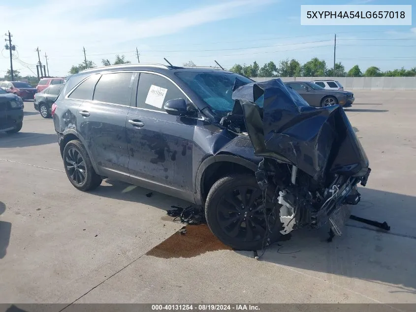 2020 Kia Sorento 3.3L Ex VIN: 5XYPH4A54LG657018 Lot: 40131254