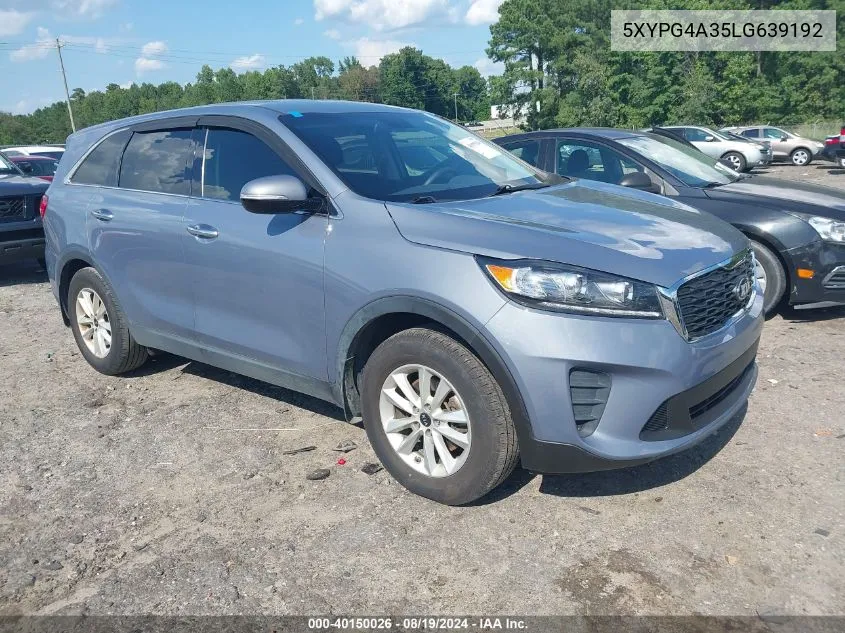 2020 Kia Sorento 2.4L Lx VIN: 5XYPG4A35LG639192 Lot: 40150026