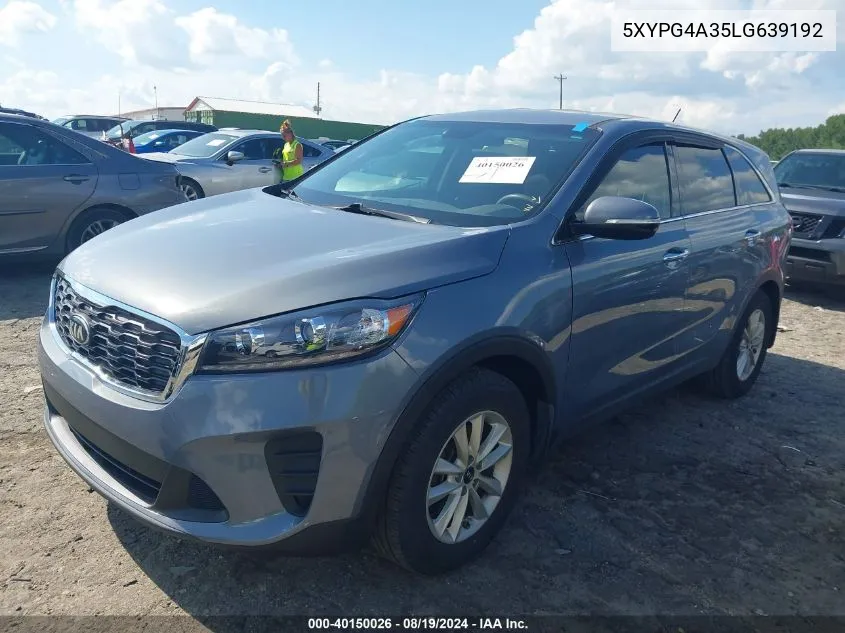 2020 Kia Sorento 2.4L Lx VIN: 5XYPG4A35LG639192 Lot: 40150026