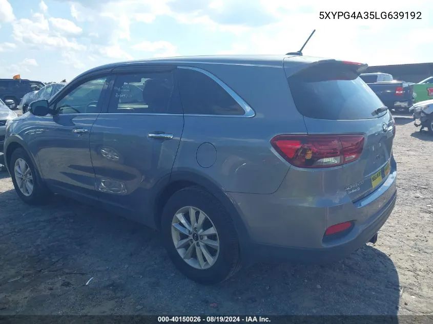 5XYPG4A35LG639192 2020 Kia Sorento 2.4L Lx