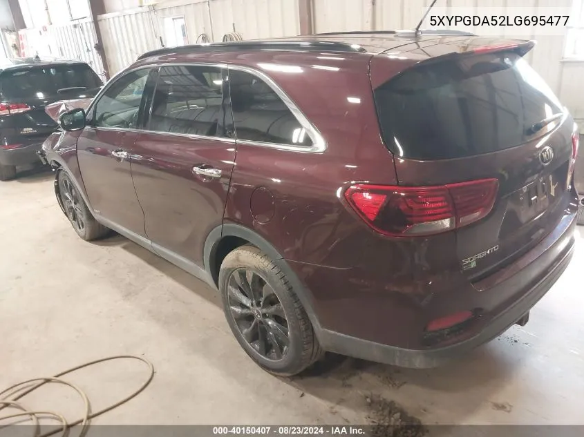 2020 Kia Sorento 3.3L S VIN: 5XYPGDA52LG695477 Lot: 40150407