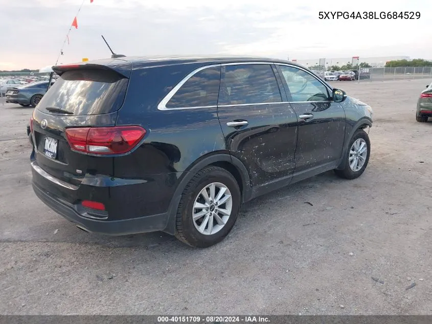 2020 Kia Sorento 2.4L Lx VIN: 5XYPG4A38LG684529 Lot: 40151709