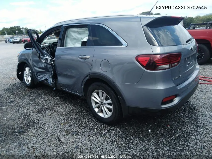 5XYPGDA33LG702645 2020 Kia Sorento 2.4L Lx