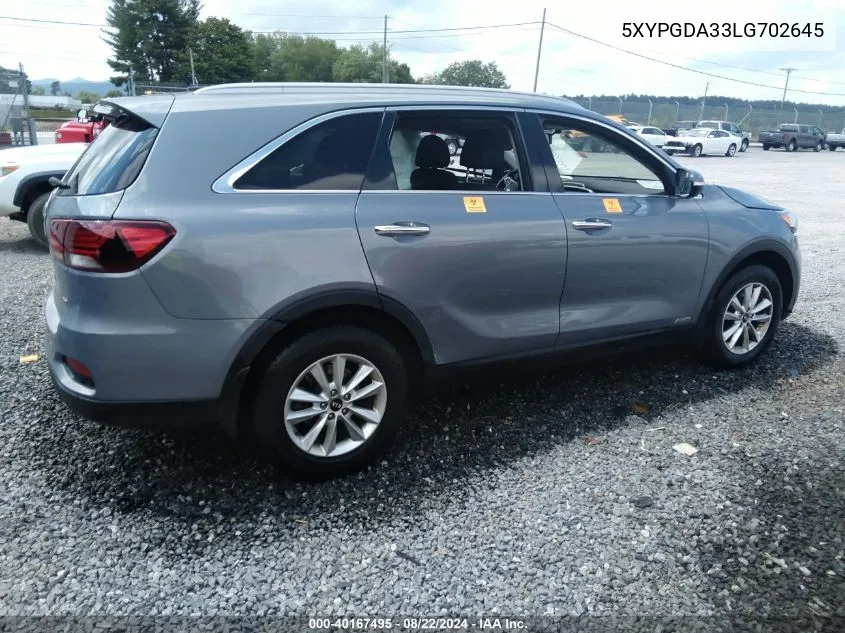 5XYPGDA33LG702645 2020 Kia Sorento 2.4L Lx