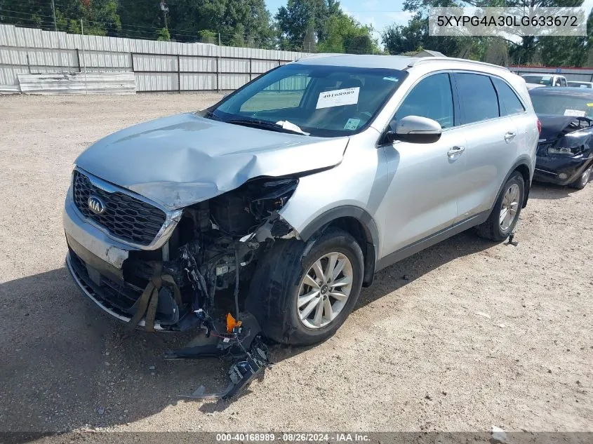 2020 Kia Sorento 2.4L Lx VIN: 5XYPG4A30LG633672 Lot: 40168989