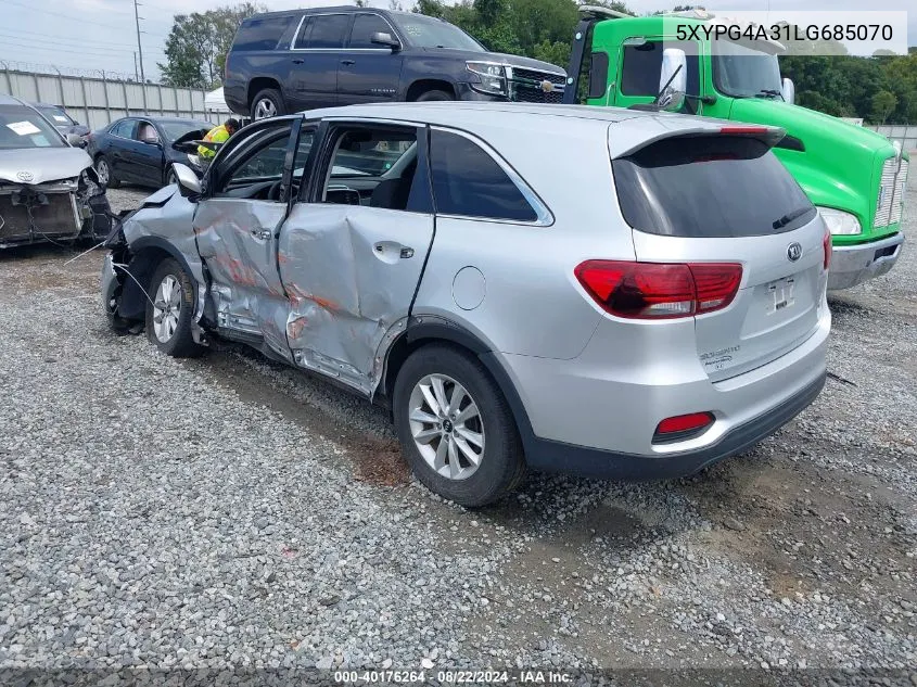 2020 Kia Sorento 2.4L Lx VIN: 5XYPG4A31LG685070 Lot: 40176264