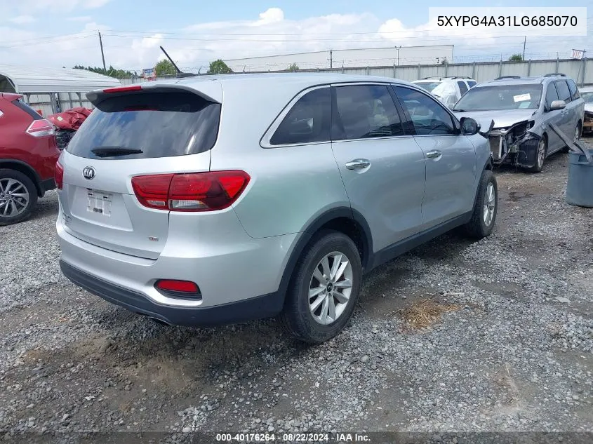 2020 Kia Sorento 2.4L Lx VIN: 5XYPG4A31LG685070 Lot: 40176264