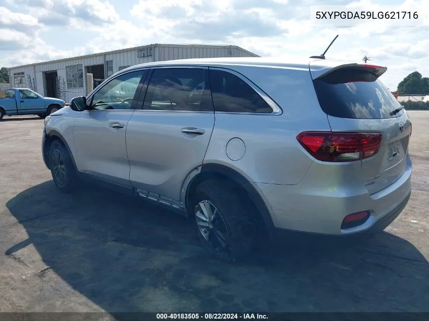 2020 Kia Sorento 3.3L Lx VIN: 5XYPGDA59LG621716 Lot: 40183505