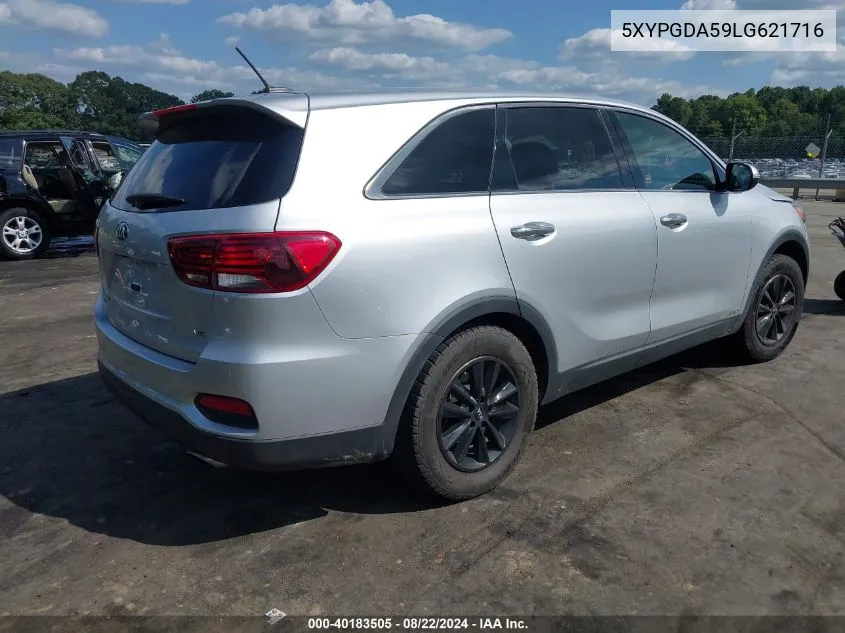 2020 Kia Sorento 3.3L Lx VIN: 5XYPGDA59LG621716 Lot: 40183505