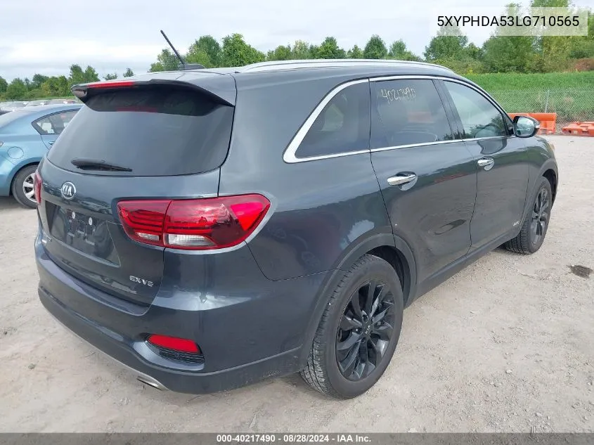 2020 Kia Sorento 3.3L Ex VIN: 5XYPHDA53LG710565 Lot: 40217490