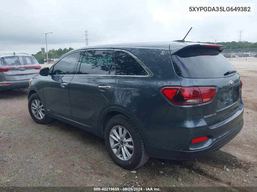 5XYPGDA35LG649382 2020 Kia Sorento 2.4L Lx