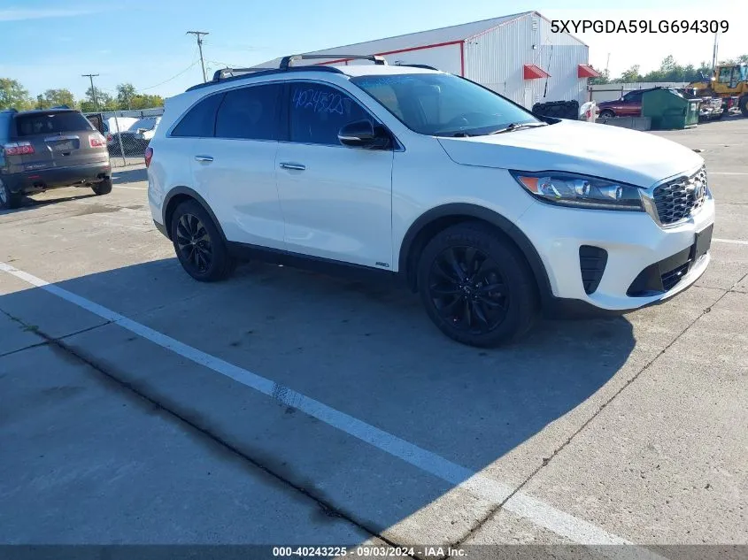 2020 Kia Sorento 3.3L S VIN: 5XYPGDA59LG694309 Lot: 40243225