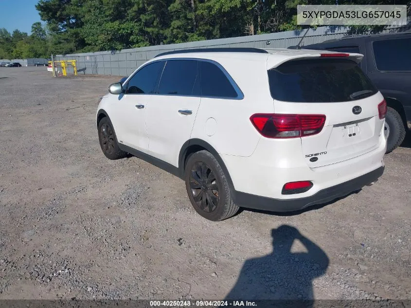 2020 Kia Sorento S VIN: 5XYPGDA53LG657045 Lot: 40250248