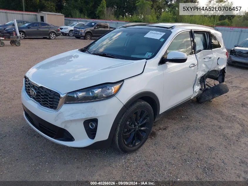 2020 Kia Sorento 3.3L Ex VIN: 5XYPH4A52LG706457 Lot: 40266026