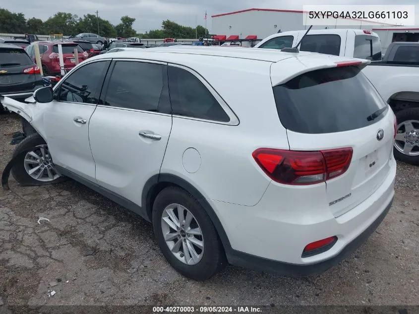 2020 Kia Sorento L/Lx VIN: 5XYPG4A32LG661103 Lot: 40270003