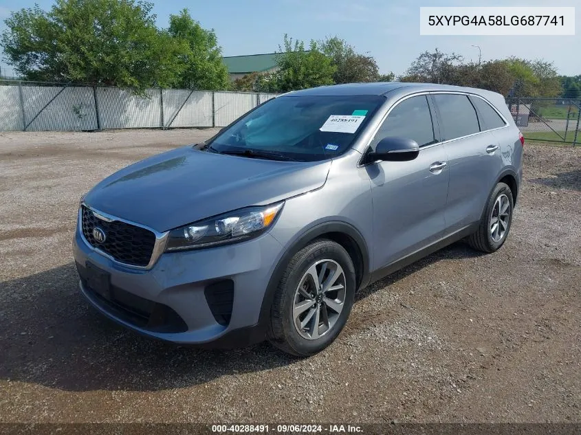 2020 Kia Sorento 3.3L Lx VIN: 5XYPG4A58LG687741 Lot: 40288491