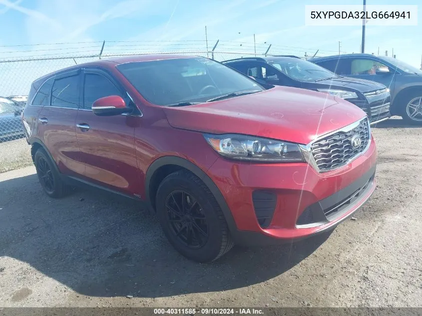 2020 Kia Sorento L/Lx VIN: 5XYPGDA32LG664941 Lot: 40311585