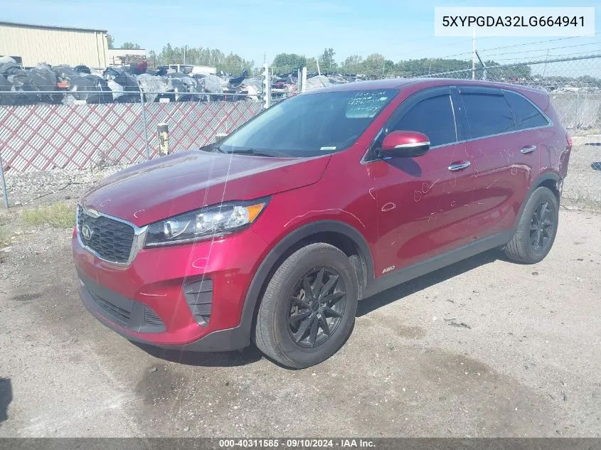 2020 Kia Sorento L/Lx VIN: 5XYPGDA32LG664941 Lot: 40311585