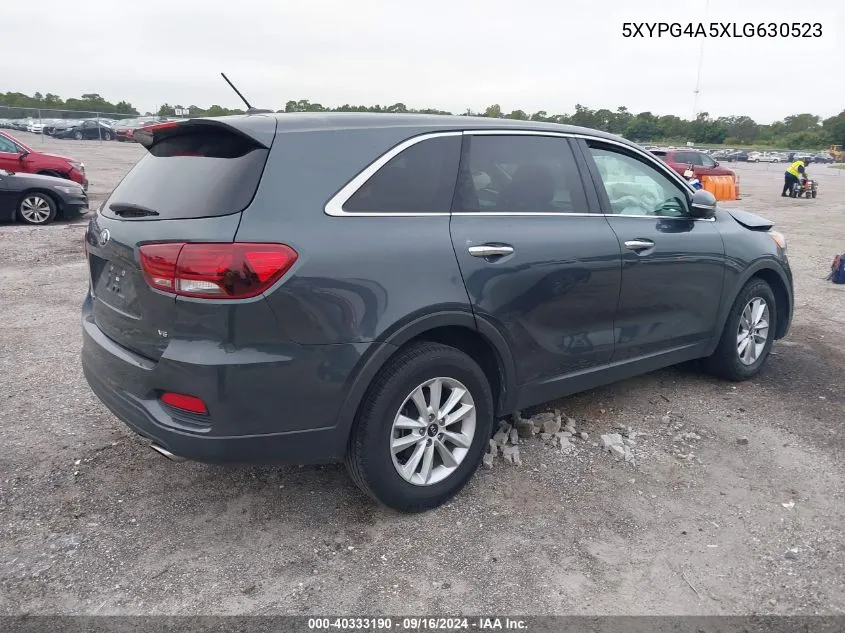 2020 Kia Sorento S VIN: 5XYPG4A5XLG630523 Lot: 40333190