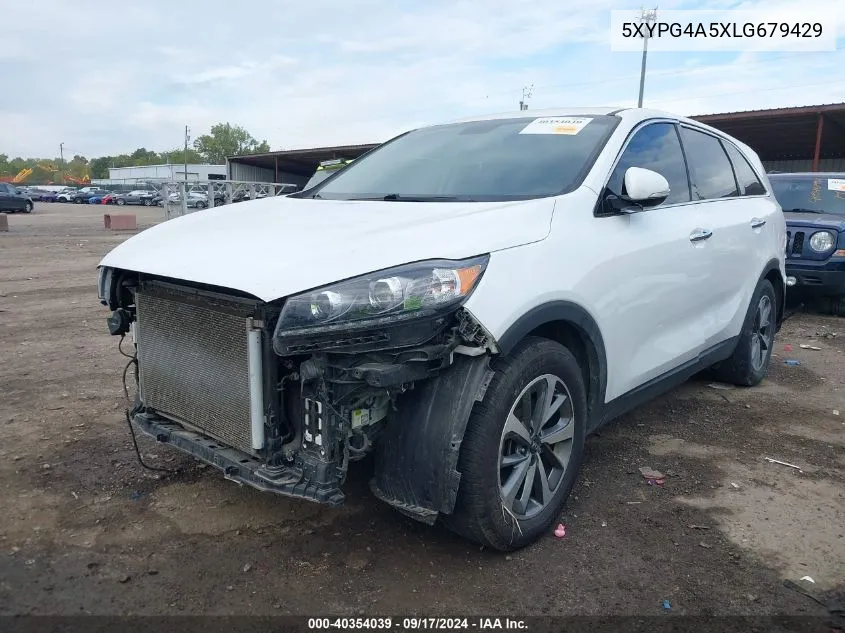 2020 Kia Sorento 3.3L Lx VIN: 5XYPG4A5XLG679429 Lot: 40354039