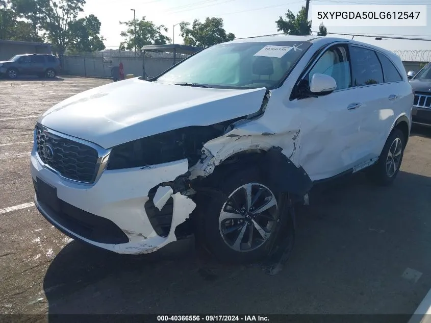 2020 Kia Sorento 3.3L Lx VIN: 5XYPGDA50LG612547 Lot: 40366556