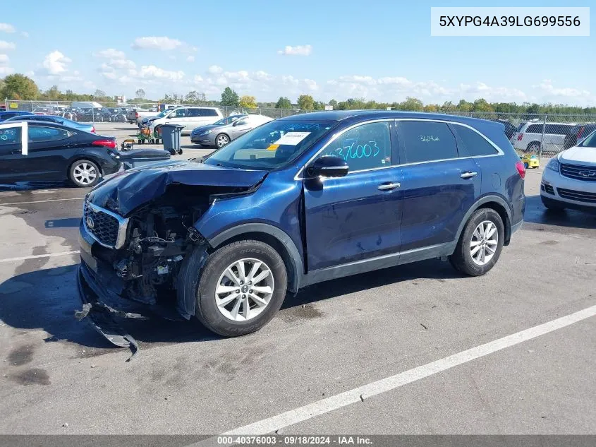 2020 Kia Sorento 2.4L Lx VIN: 5XYPG4A39LG699556 Lot: 40376003