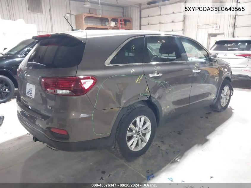 5XYPGDA35LG643565 2020 Kia Sorento 2.4L Lx