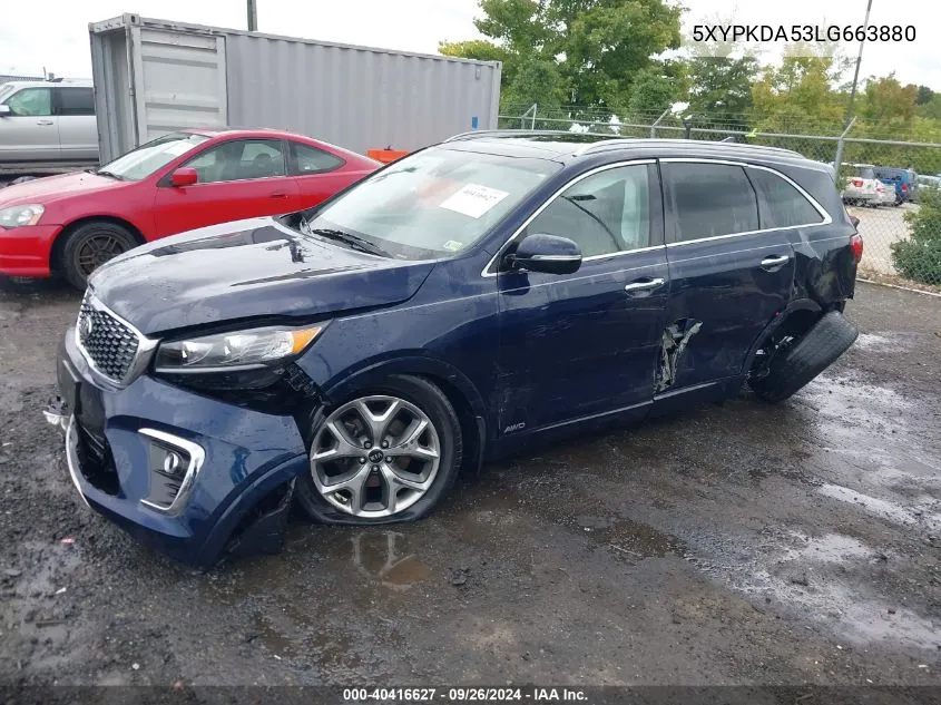 2020 Kia Sorento 3.3L Sx VIN: 5XYPKDA53LG663880 Lot: 40416627