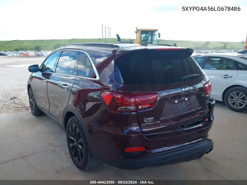 5XYPG4A56LG678486 2020 Kia Sorento 3.3L S