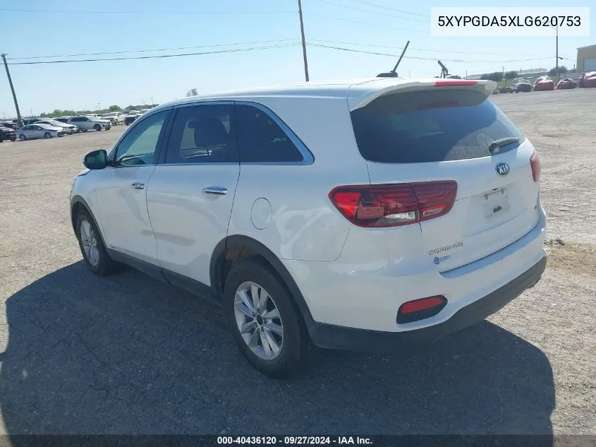 2020 Kia Sorento 3.3L Lx VIN: 5XYPGDA5XLG620753 Lot: 40436120