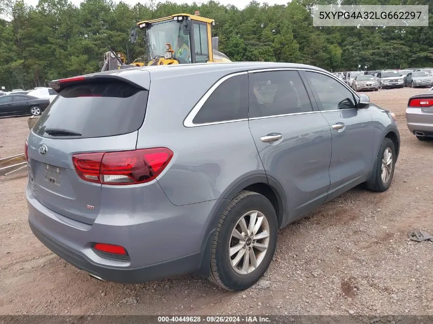 2020 Kia Sorento 2.4L Lx VIN: 5XYPG4A32LG662297 Lot: 40449628