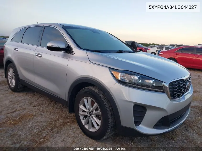 2020 Kia Sorento 2.4L L VIN: 5XYPG4A34LG644027 Lot: 40493759