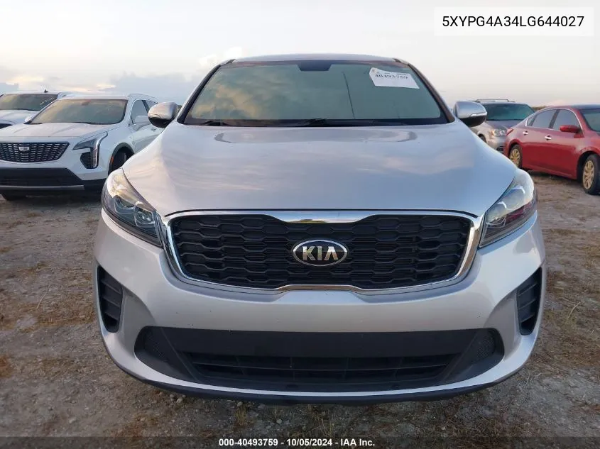 2020 Kia Sorento 2.4L L VIN: 5XYPG4A34LG644027 Lot: 40493759