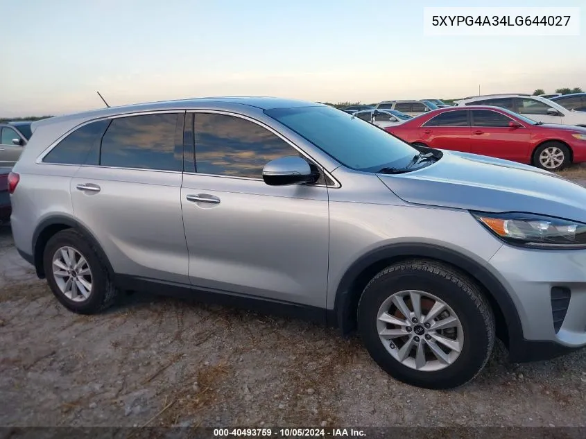 2020 Kia Sorento 2.4L L VIN: 5XYPG4A34LG644027 Lot: 40493759