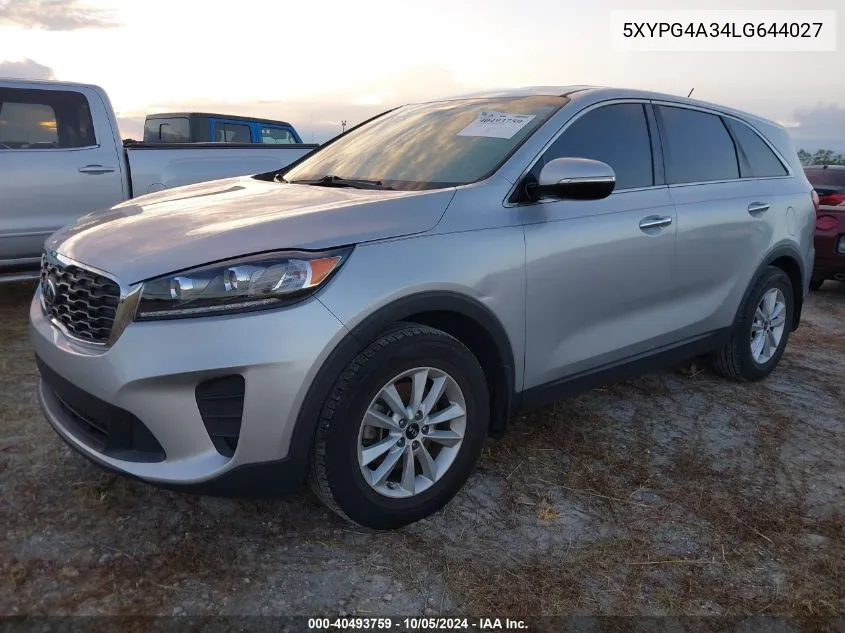 2020 Kia Sorento 2.4L L VIN: 5XYPG4A34LG644027 Lot: 40493759