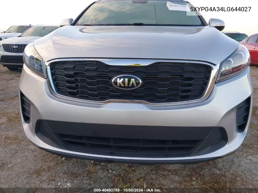 2020 Kia Sorento 2.4L L VIN: 5XYPG4A34LG644027 Lot: 40493759