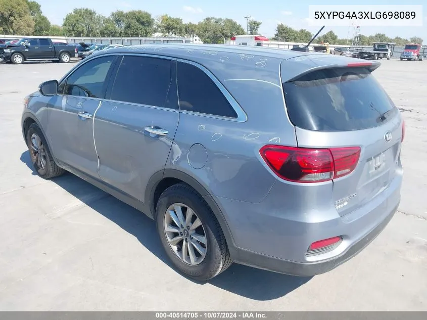 2020 Kia Sorento L/Lx VIN: 5XYPG4A3XLG698089 Lot: 40514705