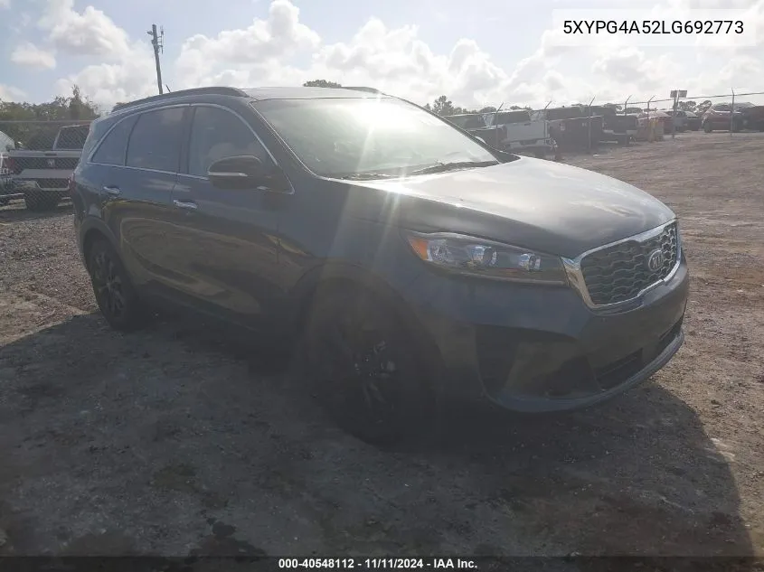 2020 Kia Sorento 3.3L S VIN: 5XYPG4A52LG692773 Lot: 40548112