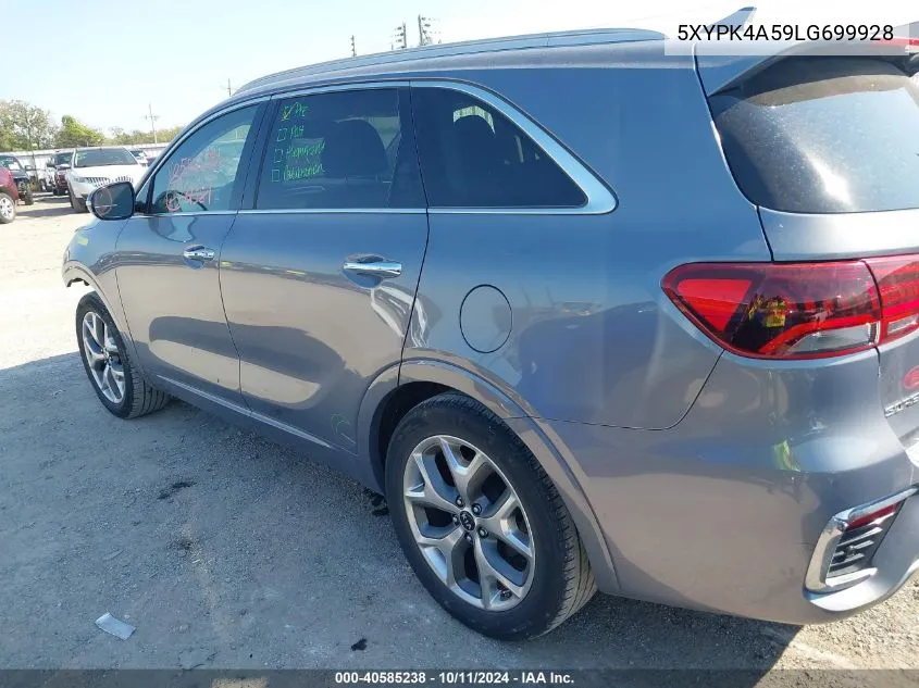 2020 Kia Sorento 3.3L Sx VIN: 5XYPK4A59LG699928 Lot: 40585238