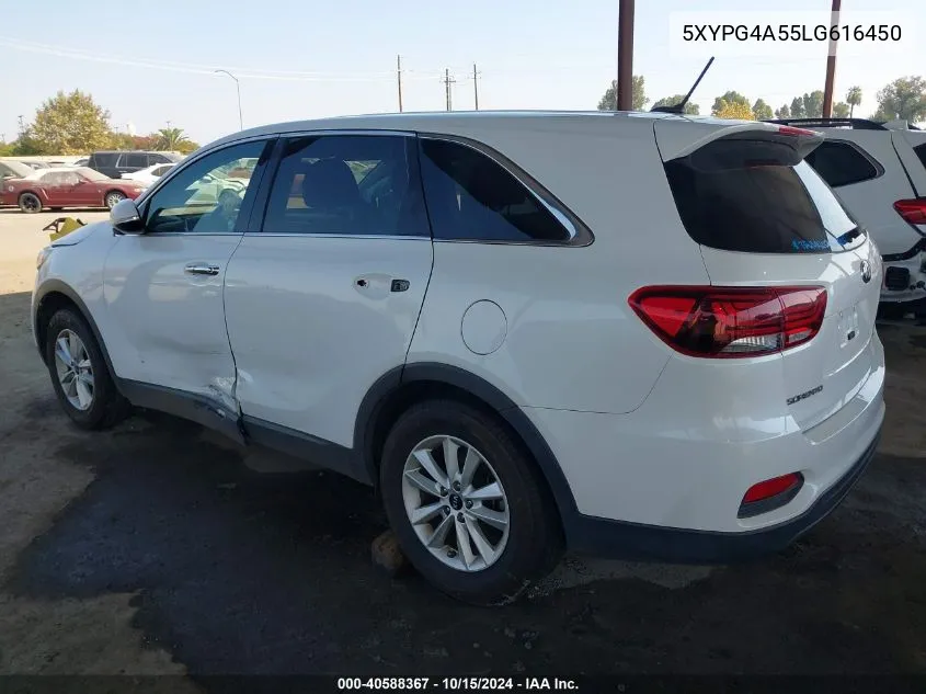 2020 Kia Sorento 3.3L Lx VIN: 5XYPG4A55LG616450 Lot: 40588367